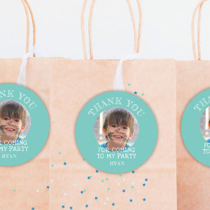 Adesivo Redondo Green Obrigado, Aniversário Foto