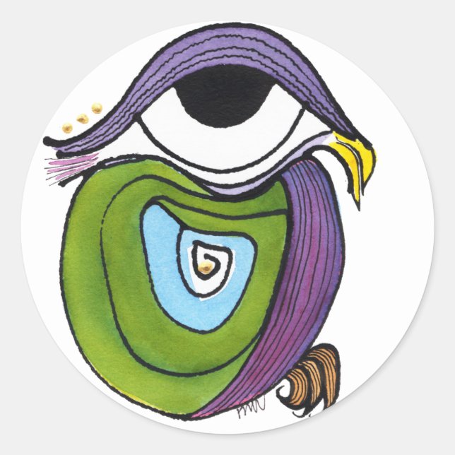 Adesivo Redondo Green Parrot Sticker, redondo (Frente)
