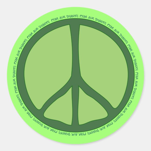 Adesivo Redondo Green Peace Sticker (Frente)