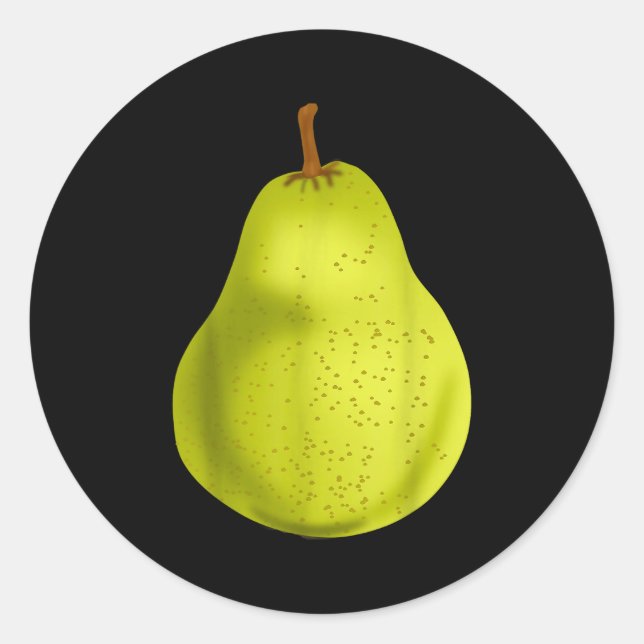 Adesivo Redondo Green Pear Funny Fruit Costume  (Frente)