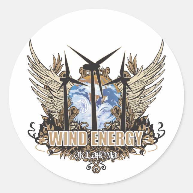 Adesivo Redondo Green Pride Wind Oklahoma (Frente)
