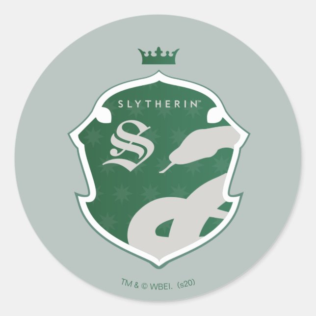 Adesivo Redondo Green SLYTHERIN™ - Crest coroado (Frente)