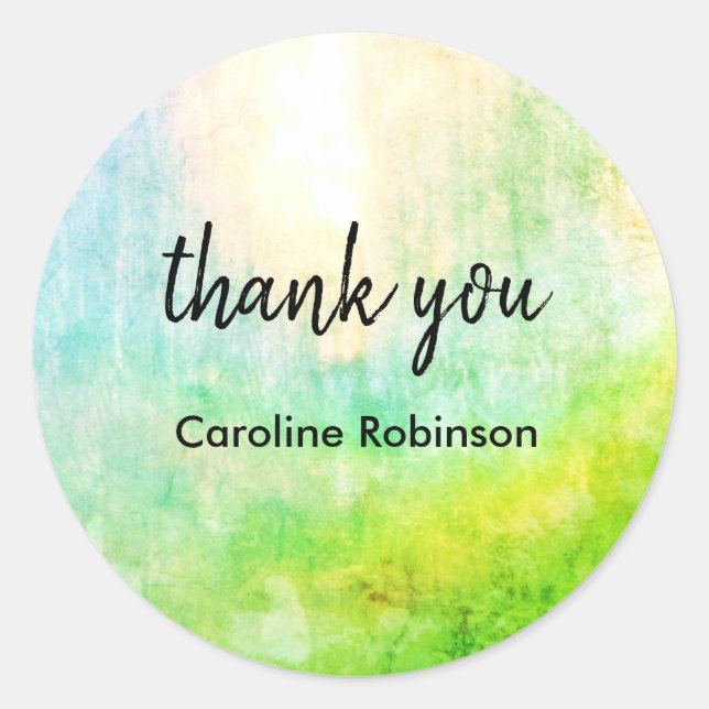 Adesivo Redondo Green Sun Obrigado Sticker (Frente)