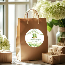 Adesivo Redondo Green Watercolor Shamrock St Patrick's Day Party