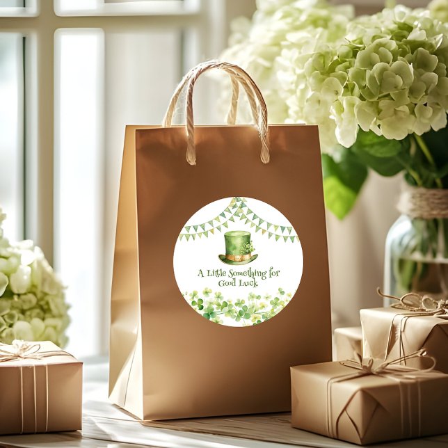 Adesivo Redondo Green Watercolor Shamrock St Patrick's Day Party (Green Watercolor Shamrock St Patrick's Day Party Classic Round Sticker)