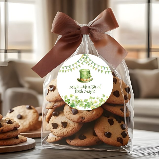 Adesivo Redondo Green Watercolor Shamrock St Patrick's Day Party (Green Watercolor Shamrock St Patrick's Day Party Classic Round Sticker
)