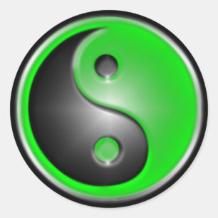 Adesivo Redondo Green Yin Yang