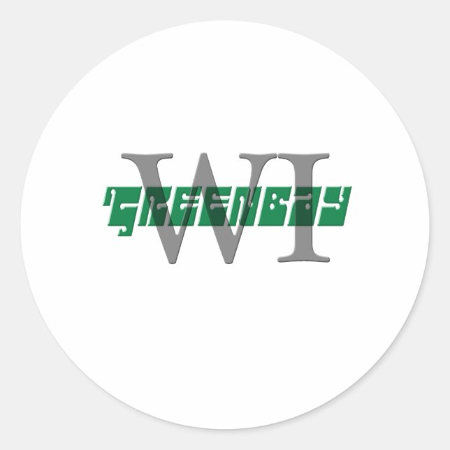 Adesivo Redondo greenbay wi (Frente)