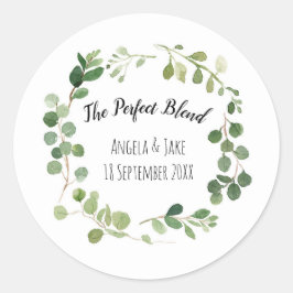 Adesivo Redondo Greenery Botanical Obrigado Sticker