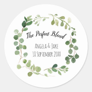 Adesivo Redondo Greenery Botanical Obrigado Sticker