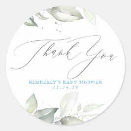 Adesivo Redondo Greenery Elegant Obrigado