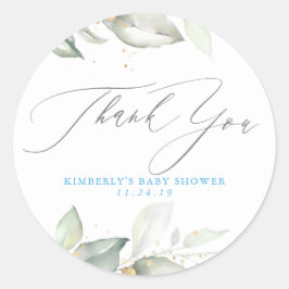 Adesivo Redondo Greenery Elegant Obrigado