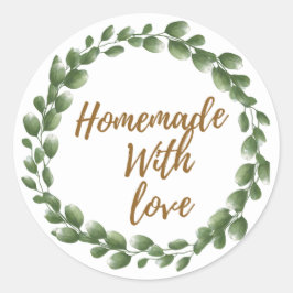Adesivo Redondo Greenery 'Homemade with Love' Round Sticker