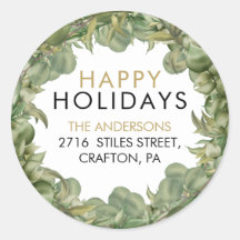 Greenery Wreath Happy Holidays Endereço de Regress