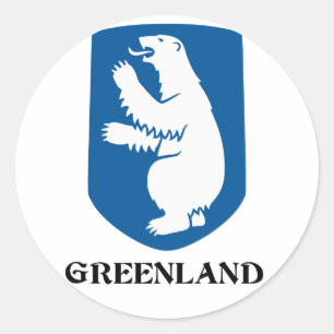 Adesivo Redondo GREENLAND - emblema/símbolo/brasão/bandeira