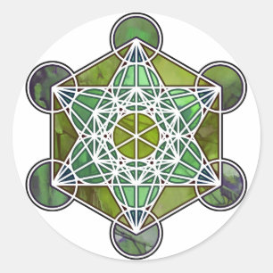 Adesivo Redondo GreenMetatronCube