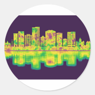 Adesivo Redondo Greenville Carolina do Sul Skyline