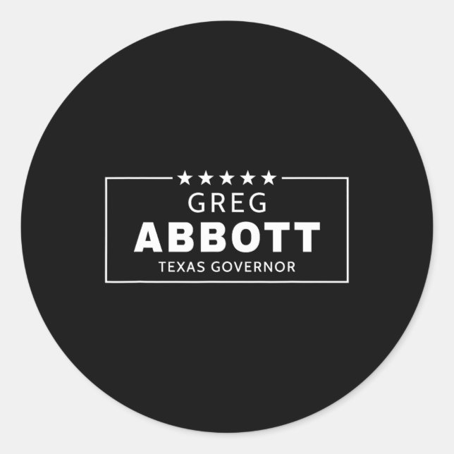 Adesivo Redondo Greg Abbott Election Texas Governor Republican Red (Frente)