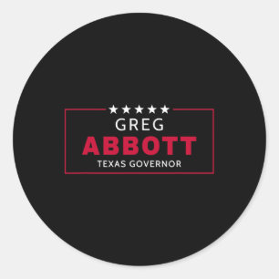 Adesivo Redondo Greg Abbott Eleição Texas Governador Republicano B