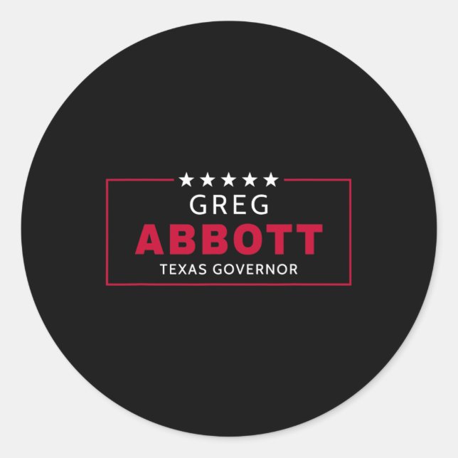 Adesivo Redondo Greg Abbott Eleição Texas Governador Republicano B (Frente)
