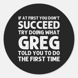 Adesivo Redondo GREG Gift Name Personalizado Birthday, Natal Diver