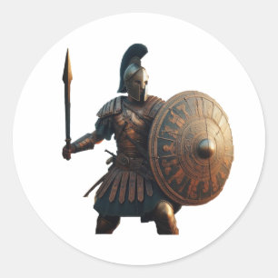 Adesivo Redondo Grego Hoplite