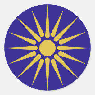 Adesivo Redondo Grego Macedónia, bandeira da piscina