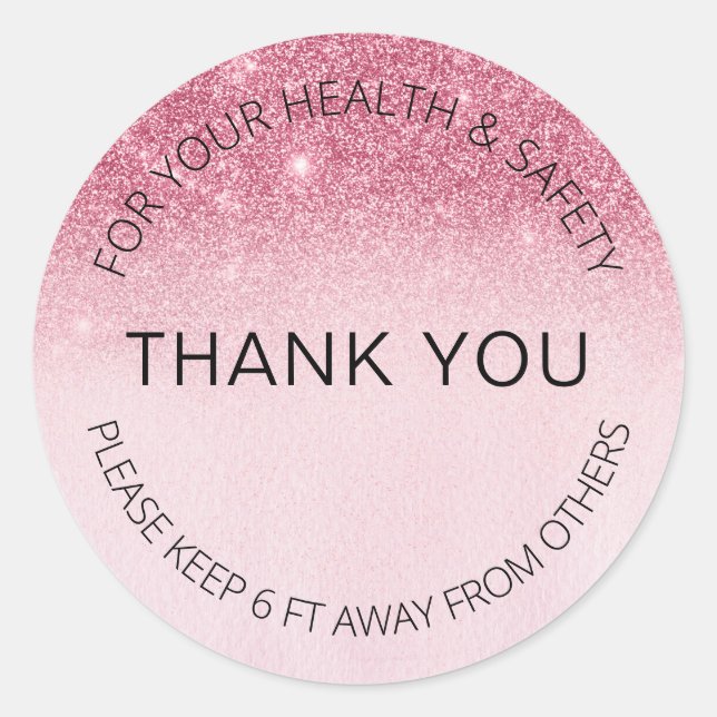 Adesivo Redondo Grelha de Distância Social Rosa Salgado Salgado 6  (Frente)