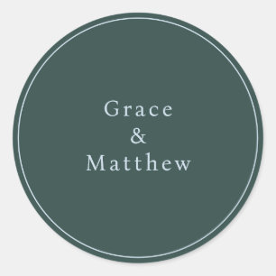 Adesivo Redondo Grelha de Envelope Azul Moderno/Teal GRACE