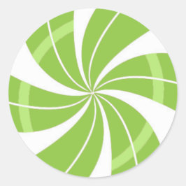 Adesivo Redondo Grelha verde e doce, doce de menta