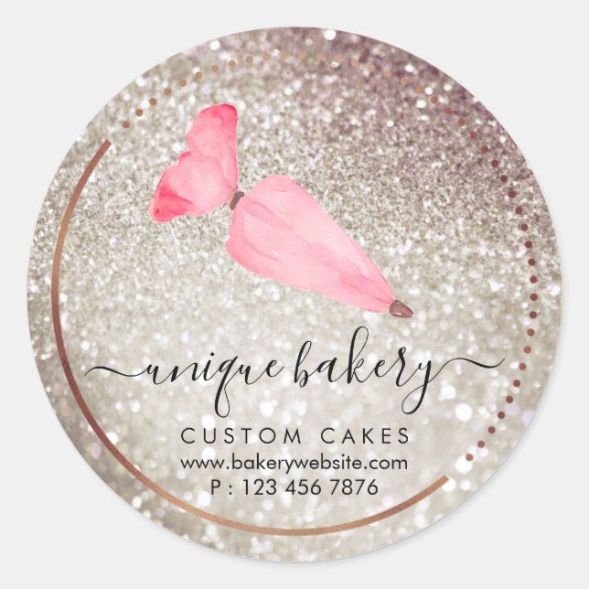 Adesivo Redondo Grelhas de pastelaria de Creme (Frente)