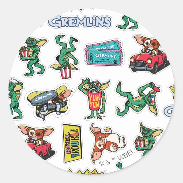 Adesivo Redondo Gremlins™ Sticker Fun Pattern (Frente)