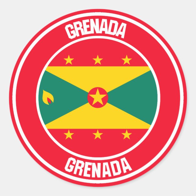 Adesivo Redondo Grenada Round Emblem (Frente)