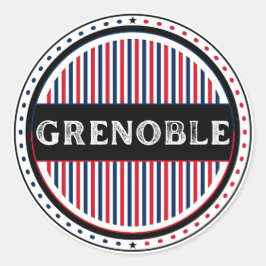 Adesivo Redondo Grenoble City Pride Emblem – French Identity