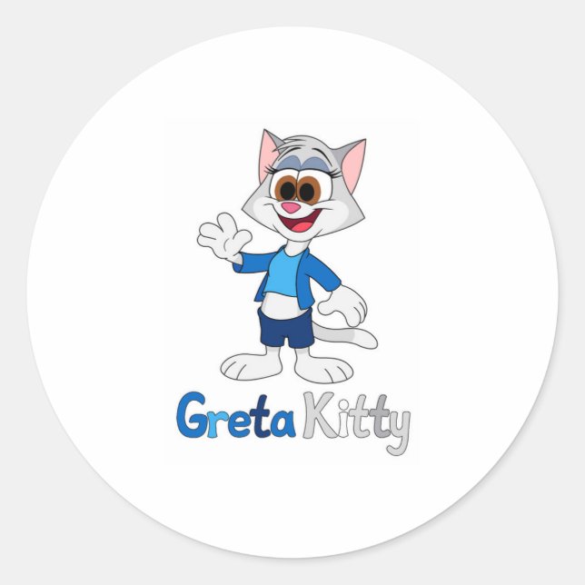 Adesivo Redondo Greta Kitty (Frente)