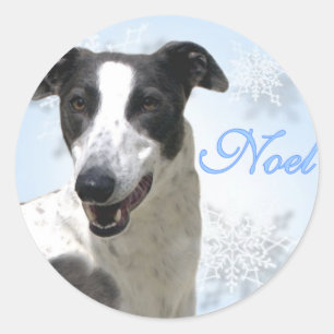 Adesivo Redondo Greyhound Black & White Noel2