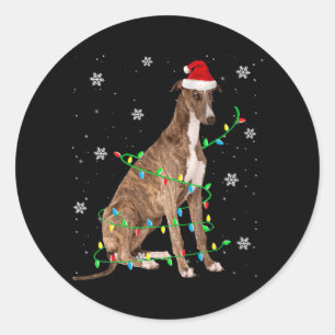 Adesivo Redondo greyhound christmas papais noeis fofos e leves