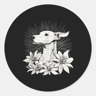 Adesivo Redondo Greyhound Dog Lover Style Tatuagem