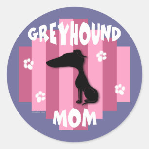 Adesivo Redondo Greyhound Mamãe Stickers