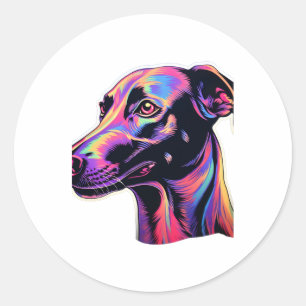 Adesivo Redondo Greyhound Neon Design