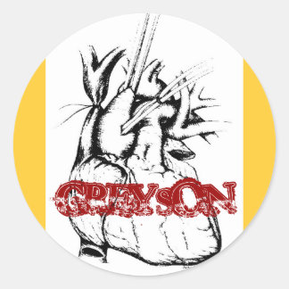 Adesivo Redondo Greyson Heart Sticker