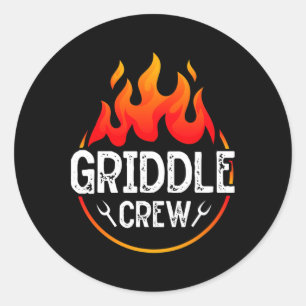 Adesivo Redondo Griddle Grill Squad Team Barbecue Churrasco Griddl