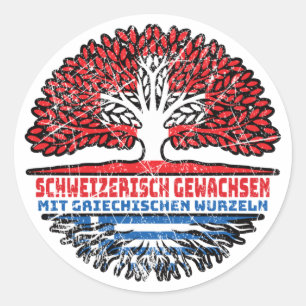Adesivo Redondo Griechenland Griechisch Schweizer Schweiz Baum