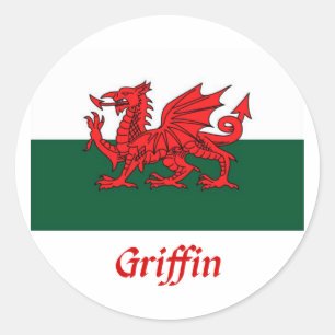 Adesivo Redondo Griffin Welsh Flag