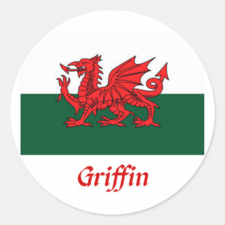 Adesivo Redondo Griffin Welsh Flag