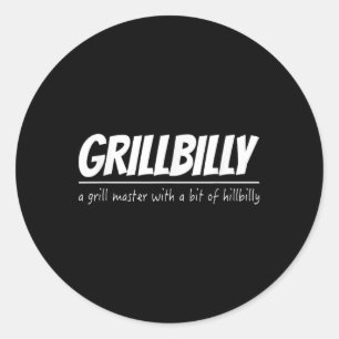 Adesivo Redondo Grillbilly Barbecue Piada Presente Para Grill Mast