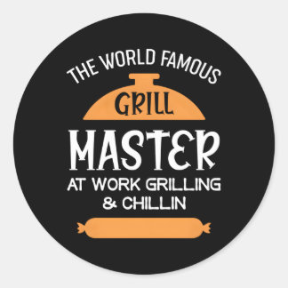 Adesivo Redondo Grillmaster Churrasco O Famoso Mestre De Grill Do