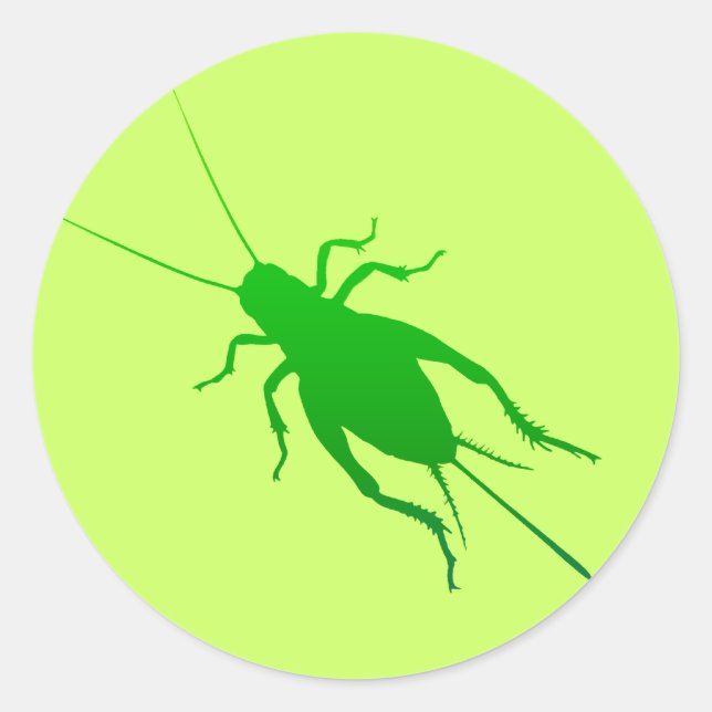 Adesivo Redondo Grilo Verde Brilhante (Frente)