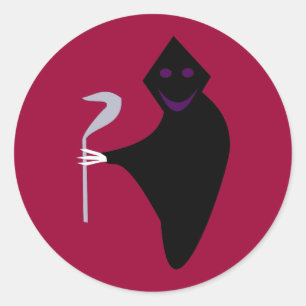 Adesivo Redondo Grim Reaper Halloween Stickers