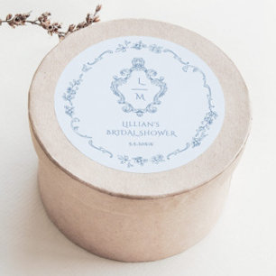 Adesivo Redondo Grinalda Chinesice Toile Algo Azul Crista